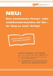 Eine kostenlose Firmen- oder Jubiläumsbroschüre für Sie ... - go for it!