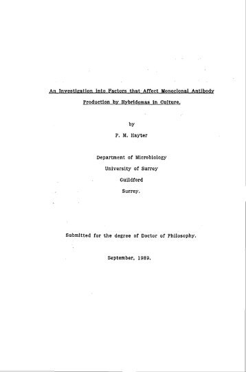 An Investigation Into Factors that, Affect Monoclonal Antibody ...