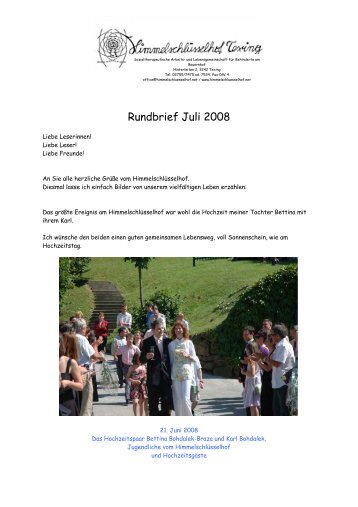 Rundbrief Juli 2008 - Himmelschlüsselhof