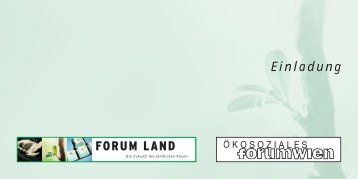 Einladung FORUM LAND - Ökosoziales Forum