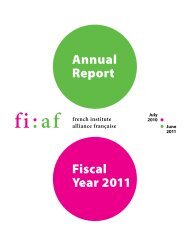 Fiscal Year 2011 Annual Report - French Institute Alliance Française