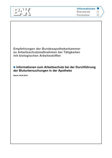 Informationen zum Arbeitsschutz - Bundesvereinigung Deutscher ...