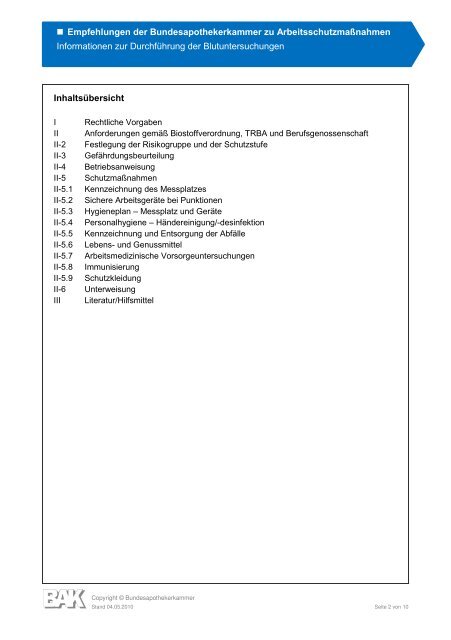 Informationen zum Arbeitsschutz - Bundesvereinigung Deutscher ...