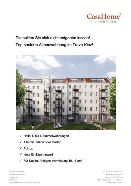 Top-sanierte Altbauwohnung im Trave-Kiez! - Casahome Immobilien!