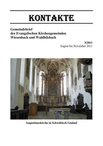 KONTAKTE - Evangelische Kirche in Wiesenbach