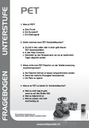 FRAGEBOGEN UNTERSTUFE - Verein PRS PET-Recycling Schweiz