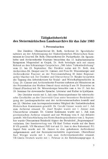 Gerhard Pferschy, Tätigkeitsbericht des Steiermärkischen ...