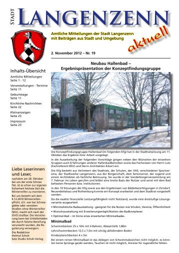 Ausgabe Nr. 19 vom 02.11.2012 Seite 01 - Langenzenn