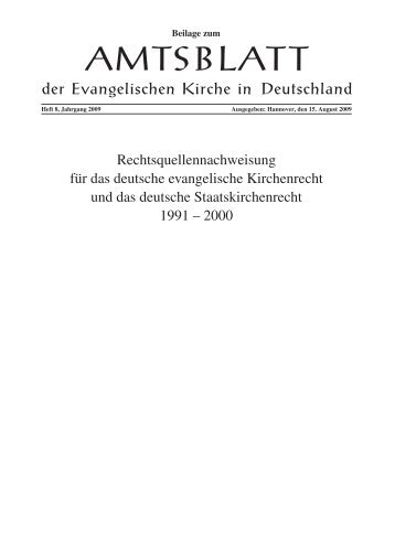 2009/08 Rechtsquellennachweisung 1991-2000 S. 1 - Kirchenrecht ...