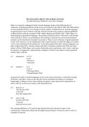 The active/stative split of verbs in Baure (Arawak) Swintha ...