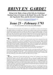 Issue 25 – February 1793 - Briny en Garde!