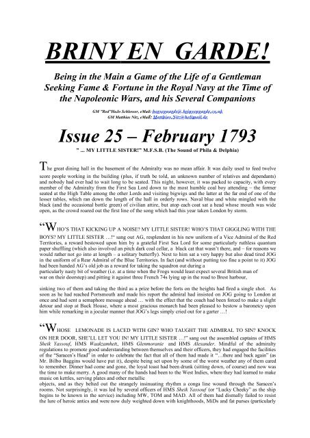 Issue 25 – February 1793 - Briny en Garde!