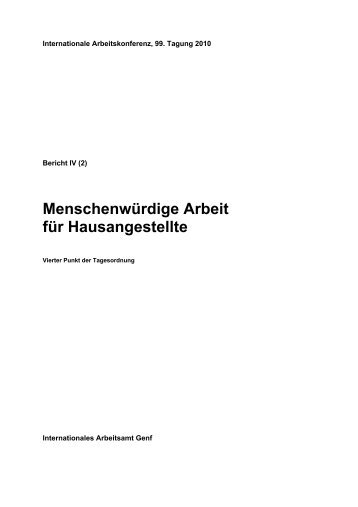 Menschenwürdige Arbeit für Hausangestellte