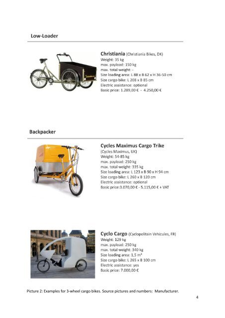 cargo bikes as transportation vehicles for urban freight traffic