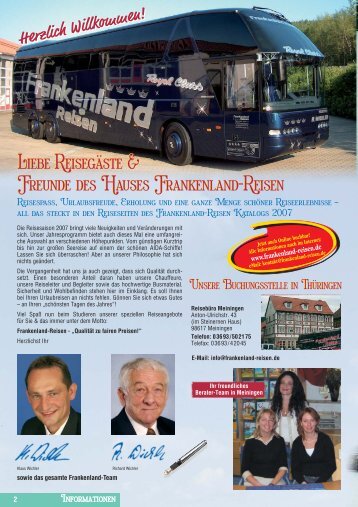 Liebe Reisegäste & Freunde des Hauses Frankenland-Reisen ...