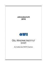 Jahresbericht 2010 OEL-WAERME-INSTITUT GmbH