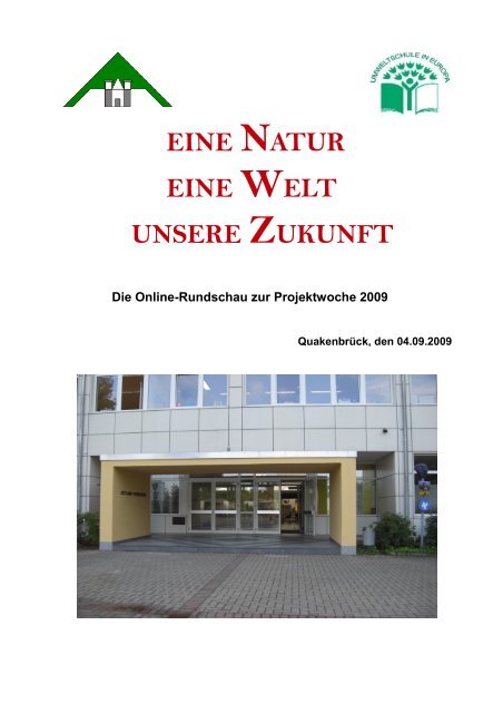 EINE NATUR EINE WELT UNSERE ZUKUNFT