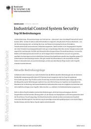 Industrial Control System Security - Bundesamt für Sicherheit in der ...