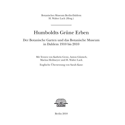 Ausstellungskatalog - Botanischer Garten und Botanisches Museum ...