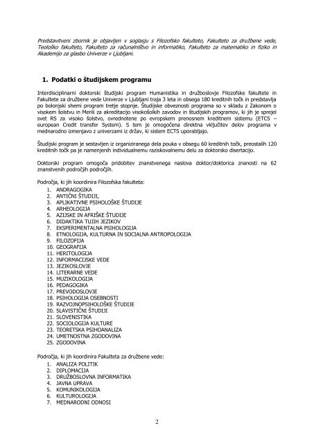 predstavitveni zbornik.pdf - Filozofska fakulteta - Univerza v Ljubljani