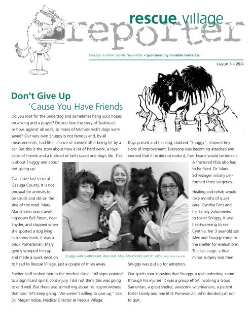 Issue 1 – 2011 - Geauga Humane Society