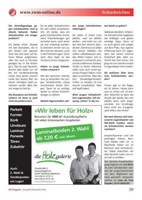 Ausgabe 5 - Dezember 2011 - Moral der Zweiten wird nur mit Punkt ...