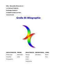 GROSSE BI-BLIOGRAPHIE - BiNe Bisexuelles Netzwerk eV