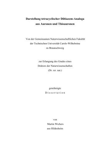 Darstellung tetracyclischer Diltiazem-Analoga aus Auronen und ...