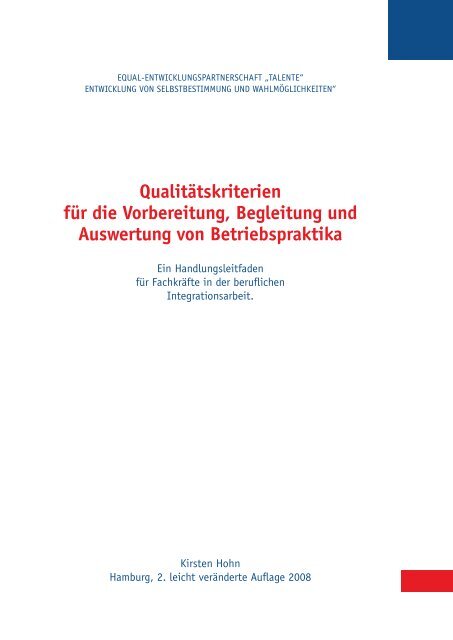 Qualitätskriterien für die Vorbereitung, Begleitung und ... - BAG UB eV