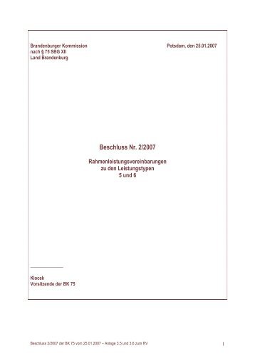 Beschluss Nr. 2/2007 - LASV - Brandenburg