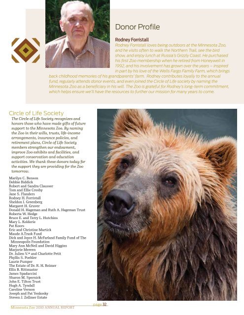 2010 ANNUAL REPORT Minnesota Zoo