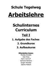 Das Fach Arbeitslehre - Schule Tegelweg