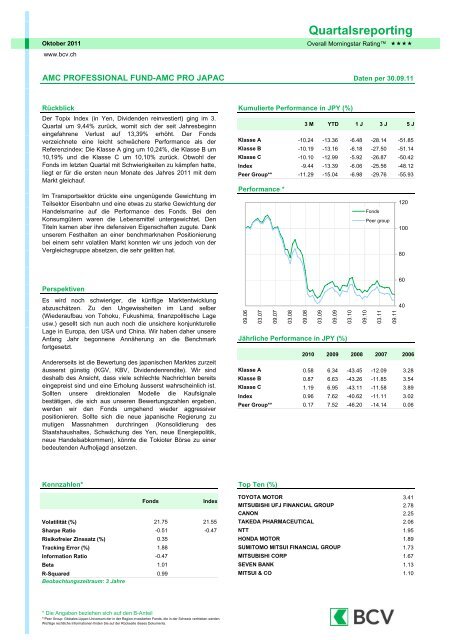 Quartalsreporting - Gérifonds