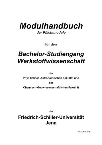 Modulhandbuch - Physikalisch-Astronomische Fakultät - Friedrich ...