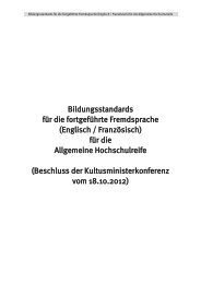 Bildungsstandards für die fortgeführte Fremdsprache (Englisch