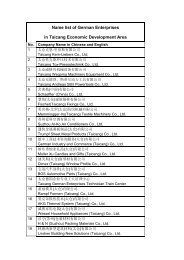 Name list of German Enterprises in Taicang Economic ... - AHK