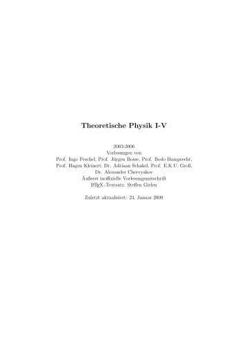 Theoretische Physik I-V