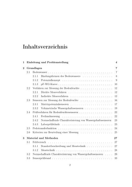 Evaluierung bestehender Messsensoren zur Ermittlung des ...