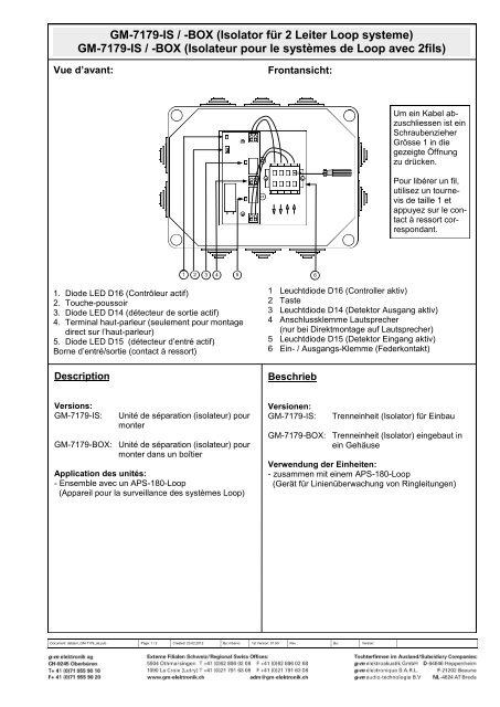 GM-7179-IS / -BOX (Isolator für 2 Leiter Loop ... - g+m elektronik ag