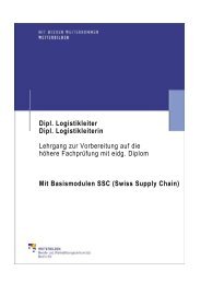 Dipl. Logistikleiter Dipl. Logistikleiterin Lehrgang zur Vorbereitung ...