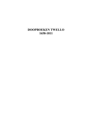 DOOPBOEKEN TWELLO 1658-1811