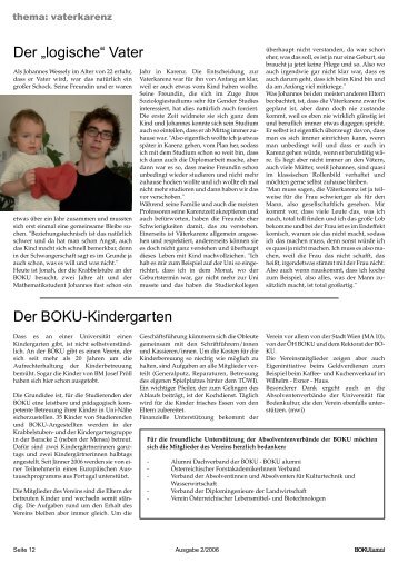 Der „logische“ Vater Der BOKU-Kindergarten - Alumni - Boku