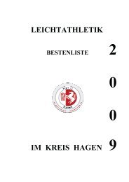 2009 Bestenliste Hagen - FLVW Kreis Hagen