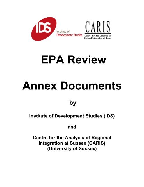 EPA Review Annex Documents - DFID