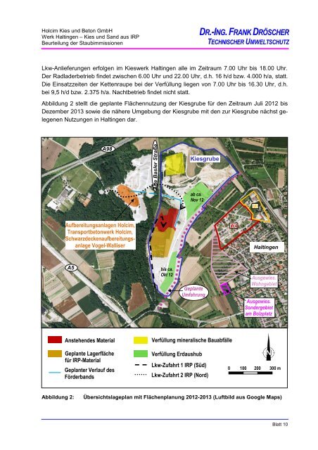 Holcim Kies und Beton GmbH Werk Haltingen - Beurteilung der ...