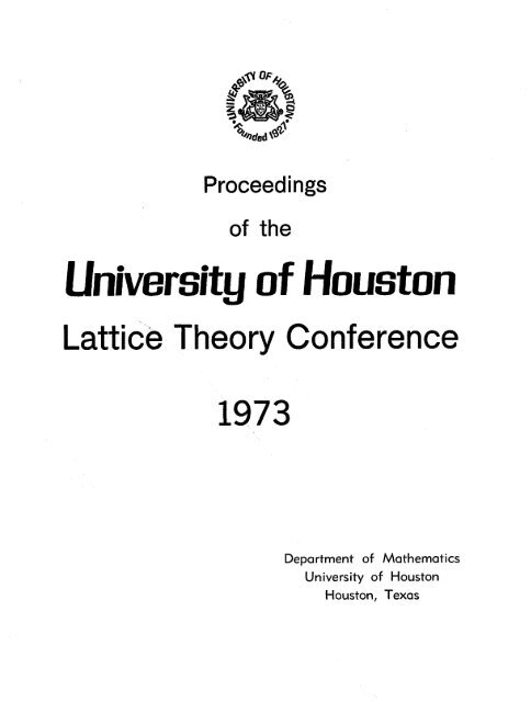 The Proceedings The Whole Book Uh Department Of