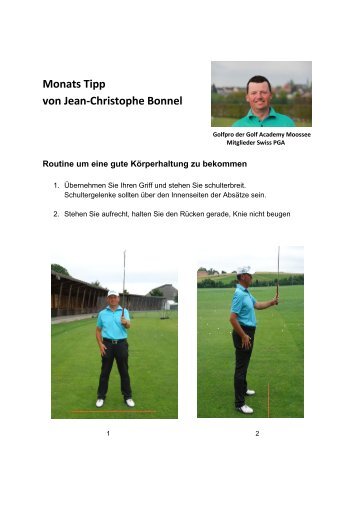 Monats Tipp von Jean-Christophe Bonnel - Golfpark Moossee