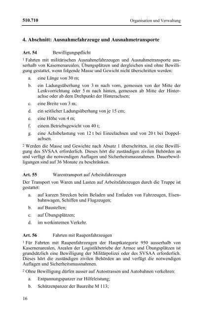 Verordnung vom 11. Februar 2004 über den militärischen ... - LexFind
