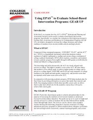 Using EPAS to Evaluate School-Based Intervention Programs ... - ACT