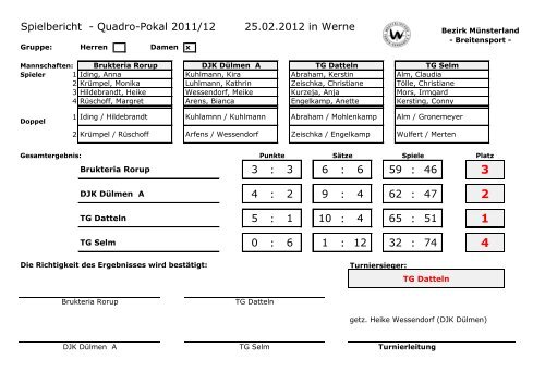 Spielbericht - Quadro-Pokal 2011/12 25.02.2012 in Werne - agentur ...